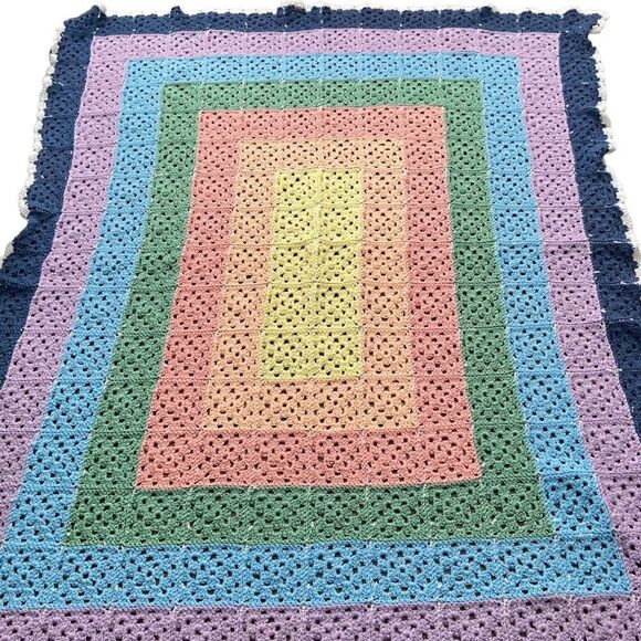 Tender Loving Care by Gertie Handmade Crochet Throw Blanket Colorful Design - Picture 1 of 10